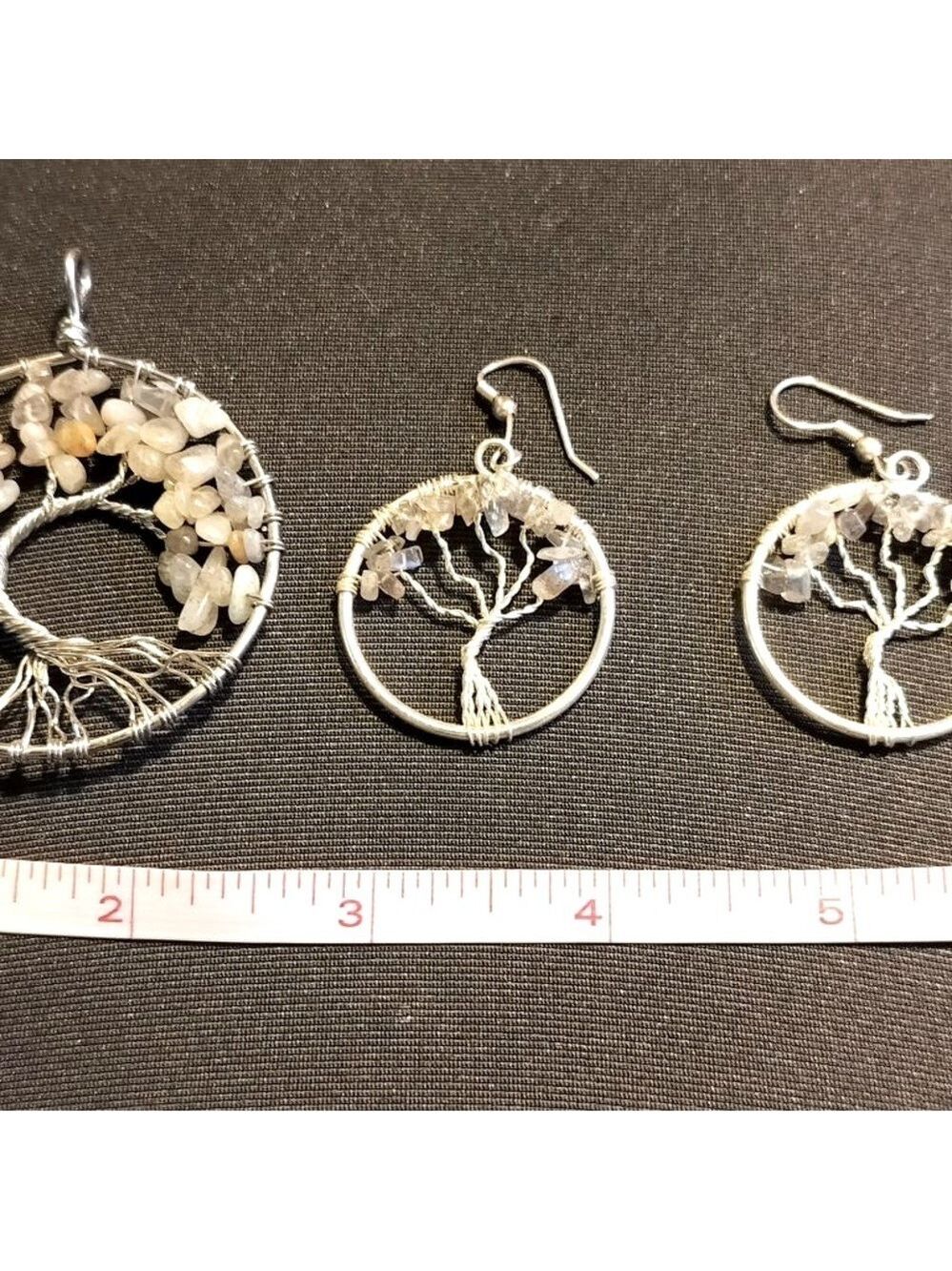 Silver Labradorite Wire Wrapped Tree Of Life Necklace Pendant & Earring …